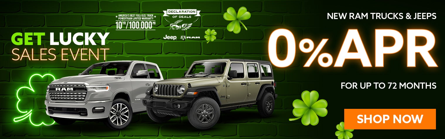 0% on RAMS and JEEPS