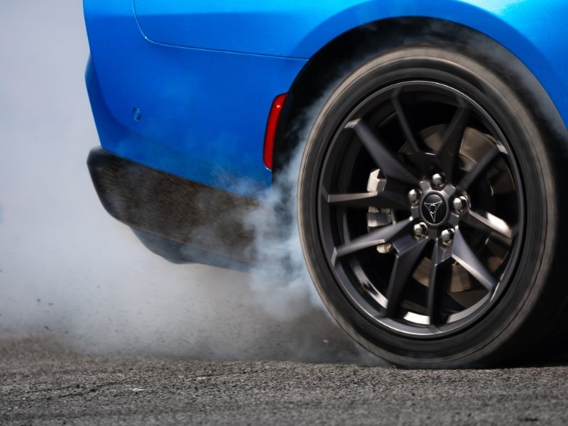 Dodge vehicle doing a burnout